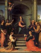 The Anunciacion, Holy Margarita, Maria Mary magdalene, Pablo, Juan the Baptist, Jeronimo and Francisco, Fra Bartolomeo